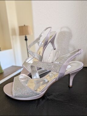 Silver slingbacks